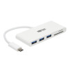 3-Port USB-C Hub with Card Reader, USB-C to 3x USB-A Ports and SD Reader, USB 3.0, White U460-003-3AM