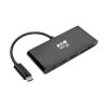 3-Port USB-C Hub with Card Reader, USB-C to 3x USB-A Ports and SD Reader, USB 3.0, Black U460-003-3AMB