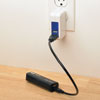 Connect the included USB Micro-B cable to a USB wall charger or computer to charge the unit.