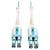 10Gb Duplex Multimode 50/125 OM3 LSZH Fiber Patch Cable with Push/Pull Tab Connectors, (LC/LC) - Aqua, 1M (3 ft.) N820-01M-T