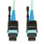 100G MTP/MPO Multimode OM3 Plenum-Rated Fiber Optic Cable (CXP), 24 Fiber, 100GBASE-SR10, Push/Pull Tabs, Aqua, 2 m N846-02M-24-P