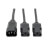 C14 Male to C13 Female Splitter, PDU Style - C14 to 2x C13, 10A, 250V, 18 AWG, 6 ft. (1.83 m), Black P004-006-2C13