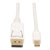 Mini DisplayPort to DisplayPort Adapter Cable (M/M), 4K 60 Hz, White, 3 ft. (0.9 m) P583-003